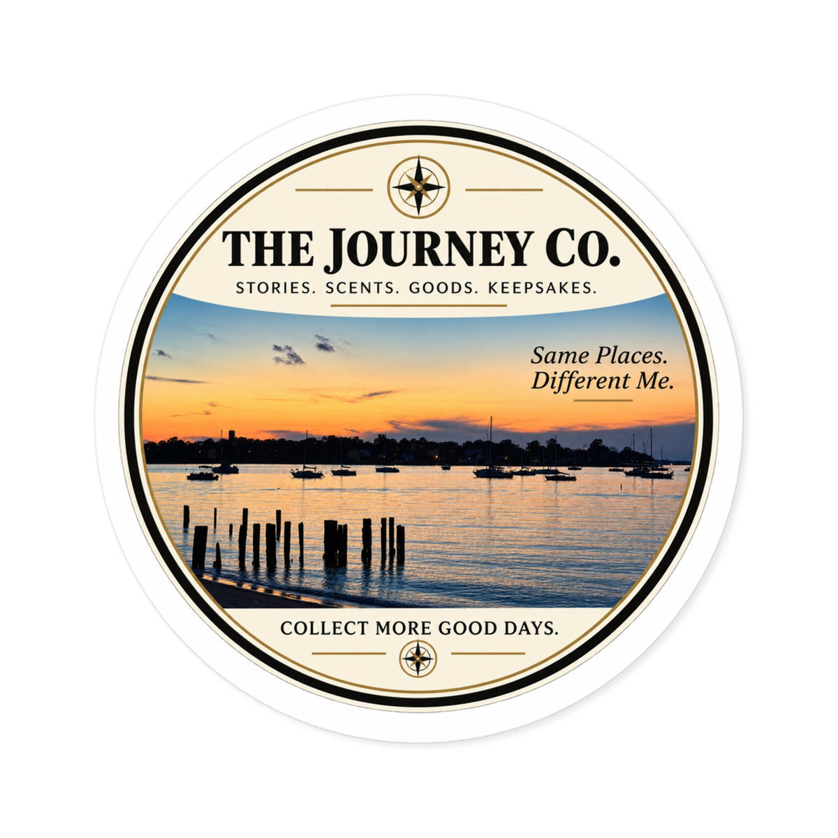 The Journey Co. Sunset Compass Sticker